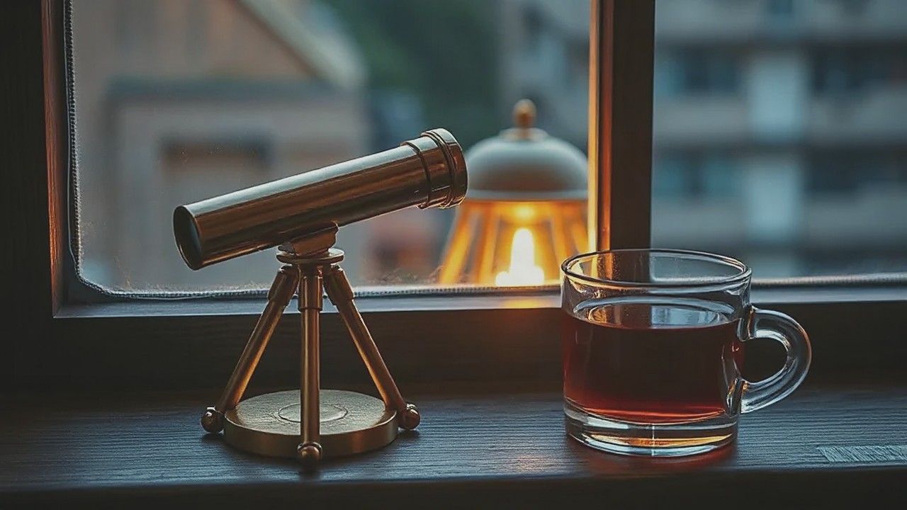 Ay takvimi takibi için teleskop ve çay (Temsili görsel)