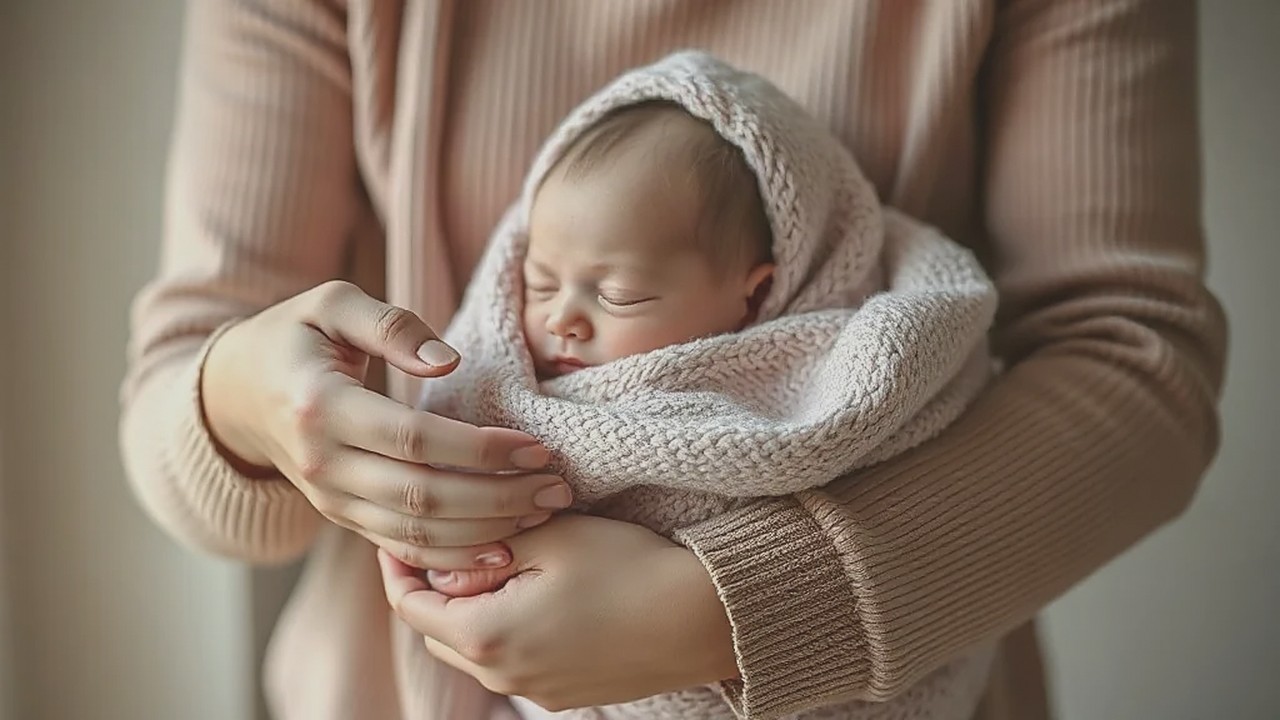 Rüyada kız çocuğu emzirmek yorumu için bebeği kucağında taşıyan annenin elleri (Temsili görsel)